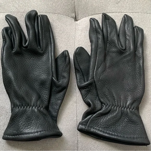 VINTAGE DEERSKIN BLACK LEATHER GLOVES LADIES SZ 6 MADE IN USA Luxury Leather - Picture 9 of 11